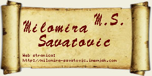 Milomira Savatović vizit kartica